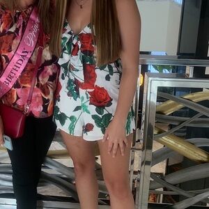 Floral shorts jumpsuit